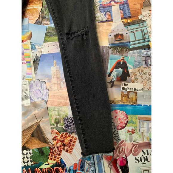 Black Sea Madewell 9 Mid Rise Raw Hem Skinny Jeans 26 - Picture 4 of 7